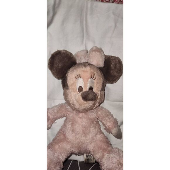 Pastel DISNEY Minnie Mouse Plush Rattle 12". Pink and gray. Lovey. Stuffed anima - Picture 3 of 7